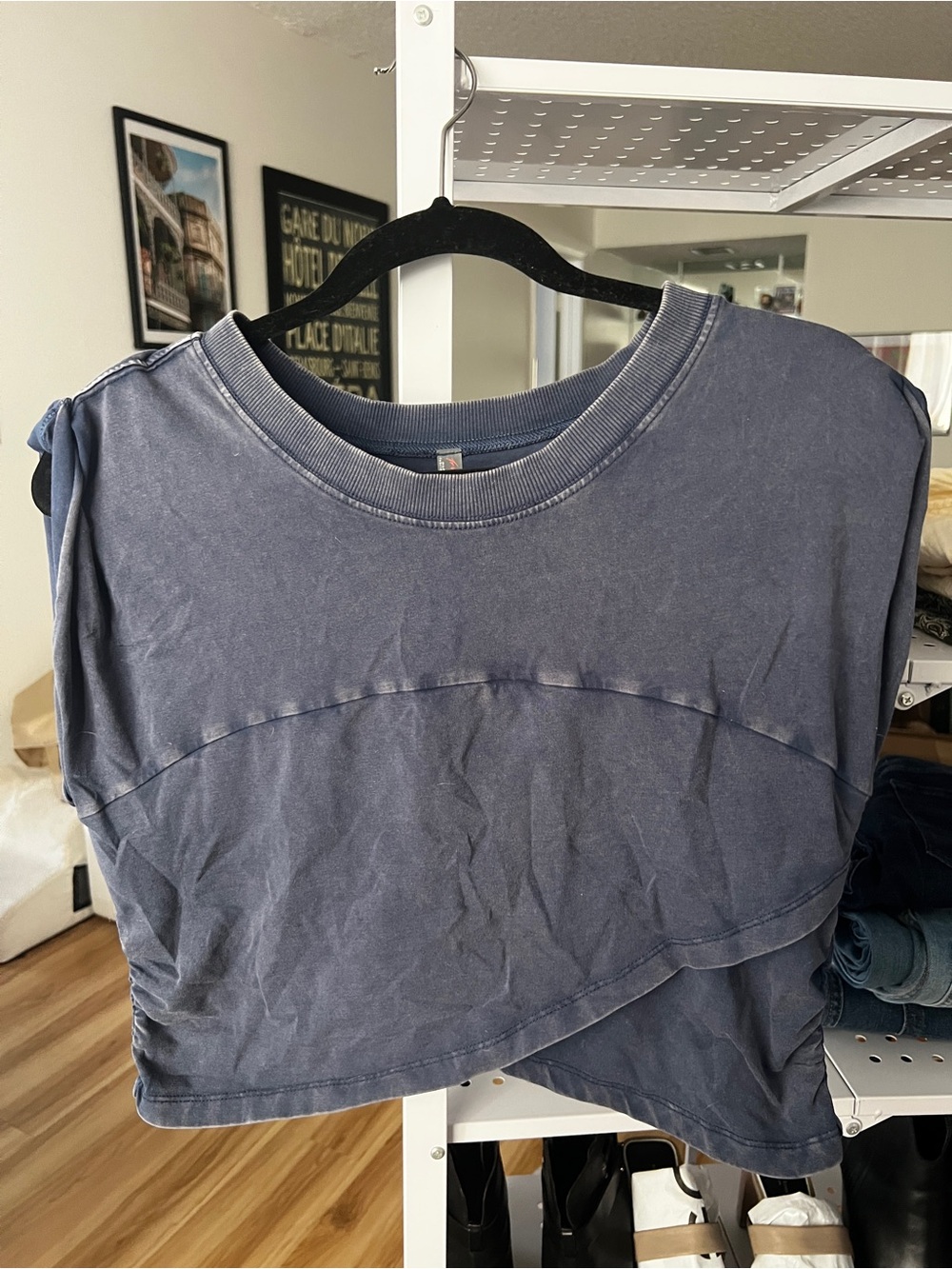 FP Movement by Free People Washed Indigo Cropped Crewneck